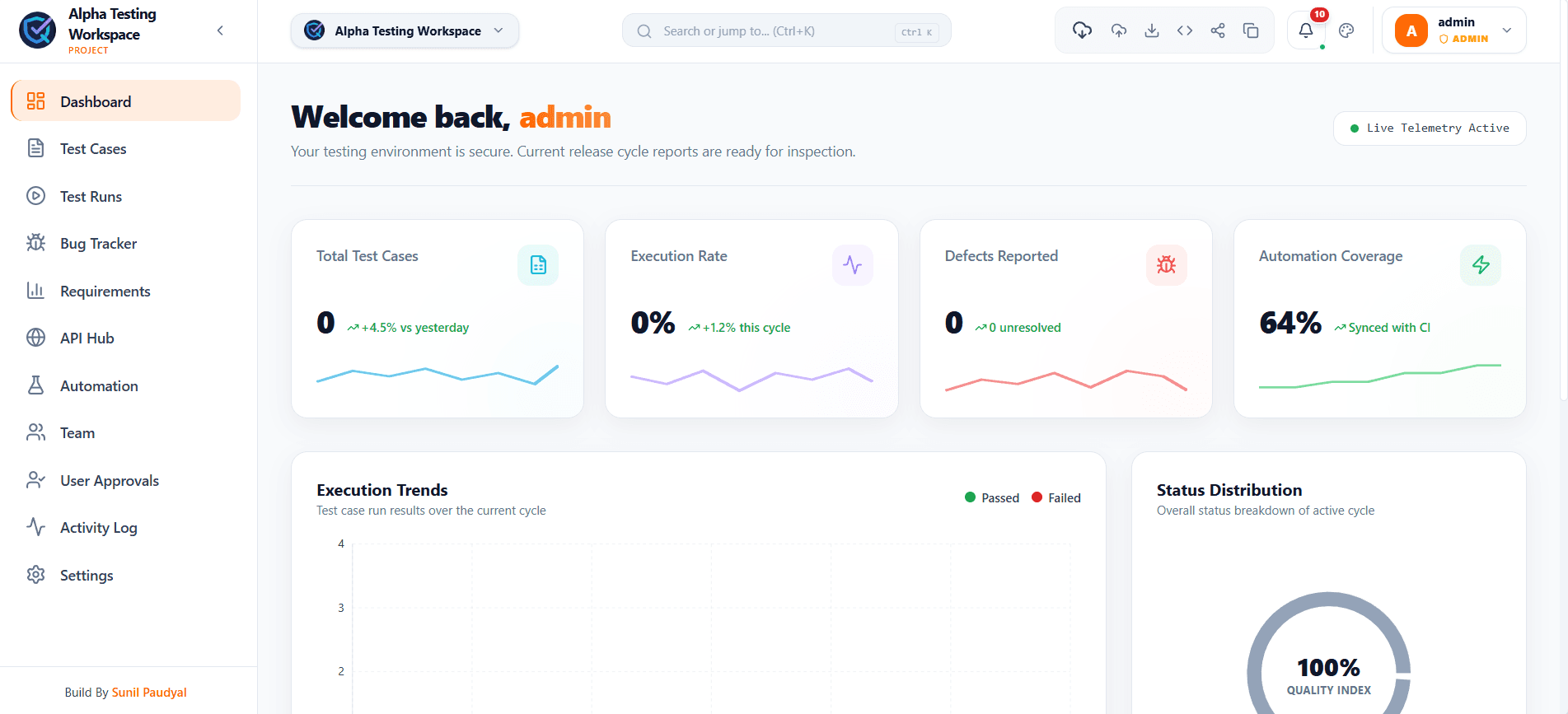 QA Testing Management Tool screenshot 2