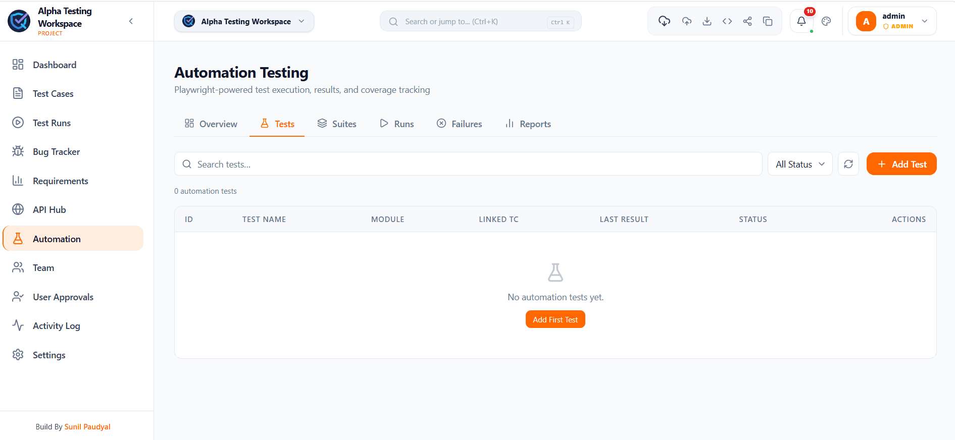 QA Testing Management Tool screenshot 5