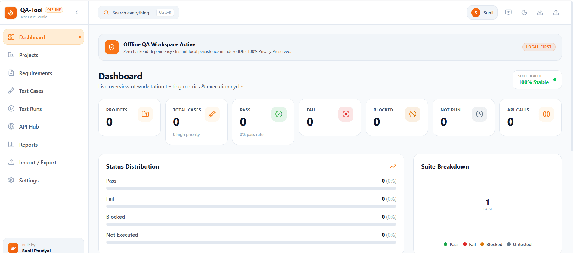 QA Test Case Studio – Full-Stack Developer & QA Engineer by Sunil Paudyal