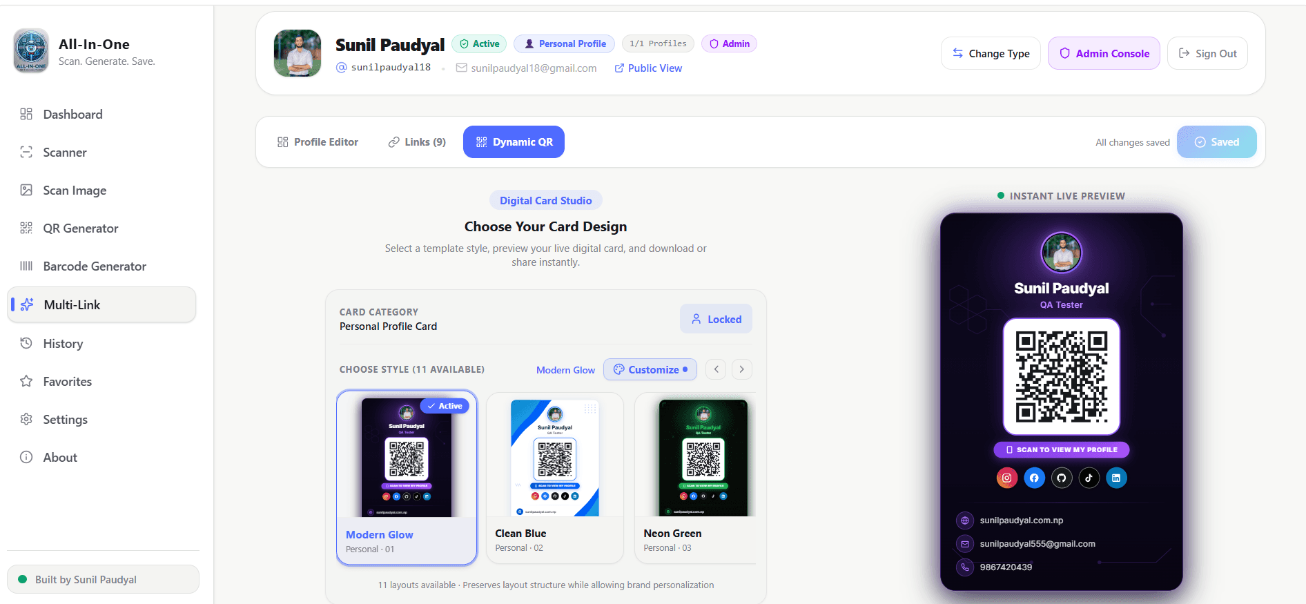 All-In-One — Smart QR & Multi-Link Hub screenshot 4