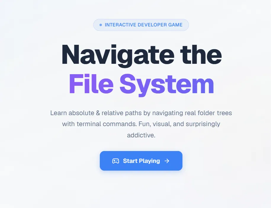 FolderRun — Interactive File Path Game – Full-Stack Developer & QA Tester by Sunil Paudyal